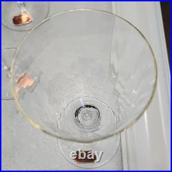 Gorham Crystal Laurin Gold Paneled Wine Glass Set Of 8