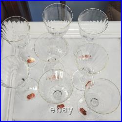 Gorham Crystal Laurin Gold Paneled Wine Glass Set Of 8