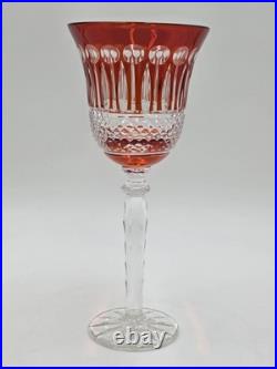 Gourgeous Set Of 6 Colorful Cut to Clear Crystal 8 3/4 Tall Hock Wine Glasses