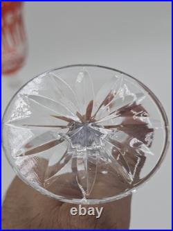 Gourgeous Set Of 6 Colorful Cut to Clear Crystal 8 3/4 Tall Hock Wine Glasses