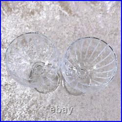 HERMES Fanfare Pair Wine Glass Crystal Clear Glasses Glassware Set of 2 withCase