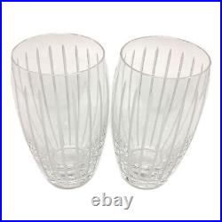 HERMES Highball Glass CRYSTAL FANFARE 2P Set Clear Tumbler Glassware H13.5cm