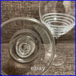 HERMES Paris Attrage Wine Glass Set of 2 Crystal Clear Glassware From Japan