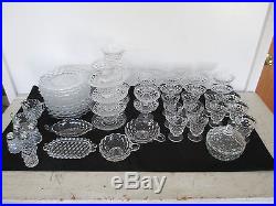 HUGE 61 Piece American Fostoria Crystal Dish Set, Plates Cups Saucers + MORE