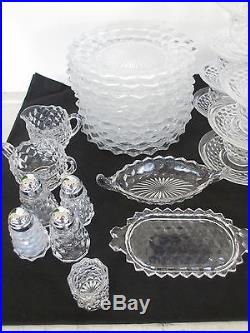 HUGE 61 Piece American Fostoria Crystal Dish Set, Plates Cups Saucers + MORE