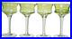HUNGARIAN CRYSTAL Green Diamond Cut to Clear Liqueur Cordial Glass Set/4 New