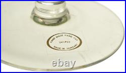 HUNGARIAN CRYSTAL Green Diamond Cut to Clear Liqueur Cordial Glass Set/4 New