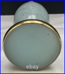 Hand Blown Venetian Crystal Cordial Set Sky Blue 18k With Sticker