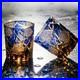 Hand-Cut Japanese Tumblers, Set of 2 Edo Kiriko Crystal Whiskey Glasses 8.8oz
