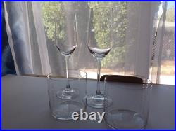 Hand Etched Crystal Glassware Set And 2 Empty Casa Dragones Tequila Bottles