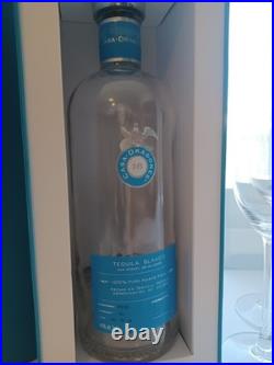Hand Etched Crystal Glassware Set And 2 Empty Casa Dragones Tequila Bottles