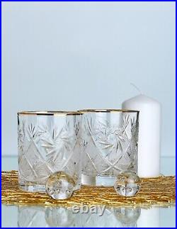Hand-engraved whiskey glasses, trimmed in gold, 330 ml, 6 PCS. BYMALL