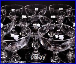 Hawkes Crystal Rare Set of 12 Wafer Champagne Stems Glasses MINT