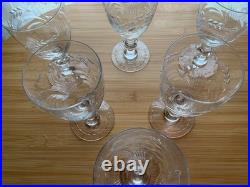 Hawkes Crystal Water Goblets Surrey Pattern Set of Six Mid Century