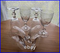 Hawkes Crystal Water Goblets Surrey Pattern Set of Six Mid Century