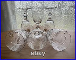 Hawkes Crystal Water Goblets Surrey Pattern Set of Six Mid Century