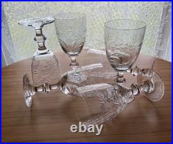 Hawkes Crystal Water Goblets Surrey Pattern Set of Six Mid Century