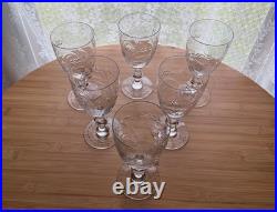 Hawkes Crystal Water Goblets Surrey Pattern Set of Six Mid Century