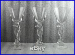 Heisey Crystal Sea Horse 7 Cocktail Glass Set/3