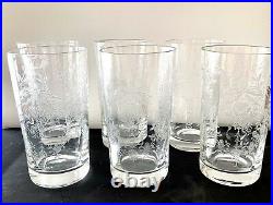 Heisey Orchid Etched 12 Oz Tumbler/ Water Glass SET Of 6