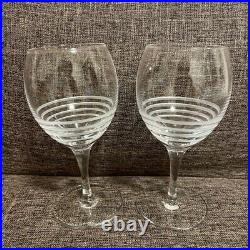 Hermes Attrage Wine Glass Set of 2 Pieces Crystal Clear Glassware Round shape