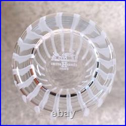 Hermes Fanfare Highball Glass Clear Crystal Tumbler Glassware Set of 2 with Box