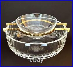 Hermes Paris Caviar Bowl & Server Set Crystal Clear Glass Glassware Tableware