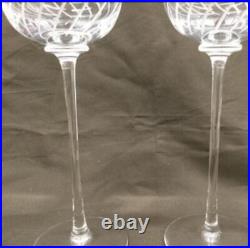 Hermes Paris Pair Set Wine Glass Crystal Clear Glassware Drinkware H21cm withBox