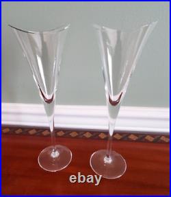 Hoya 24 % Lead Crystal Desire Champagne Flutes Set Of (2)- Iob