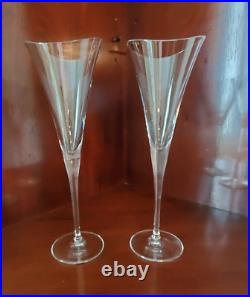 Hoya 24 % Lead Crystal Desire Champagne Flutes Set Of (2)- Iob
