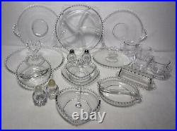 IMPERIAL crystal CANDLEWICK 81-piece PARTY or DESSERT Set plates trays champagne