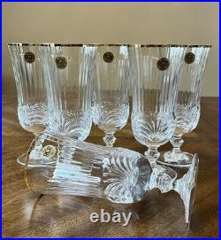 Iced Tea Glasses Aurea Gold By Royal Crystal Rock Set Of 6 Made In Italy