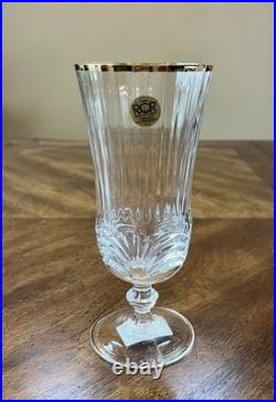 Iced Tea Glasses Aurea Gold By Royal Crystal Rock Set Of 6 Made In Italy