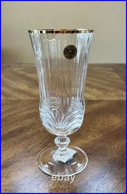 Iced Tea Glasses Aurea Gold By Royal Crystal Rock Set Of 6 Made In Italy