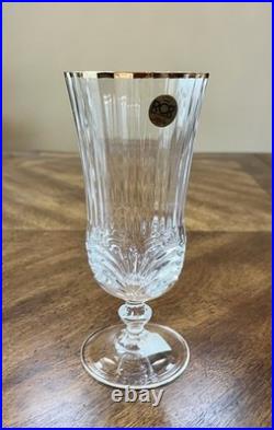 Iced Tea Glasses Aurea Gold By Royal Crystal Rock Set Of 6 Made In Italy