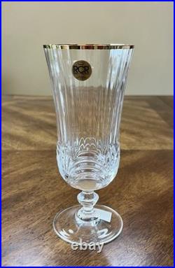 Iced Tea Glasses Aurea Gold By Royal Crystal Rock Set Of 6 Made In Italy