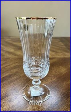 Iced Tea Glasses Aurea Gold By Royal Crystal Rock Set Of 6 Made In Italy