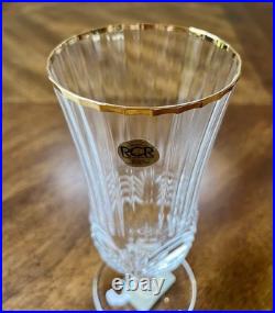 Iced Tea Glasses Aurea Gold By Royal Crystal Rock Set Of 6 Made In Italy