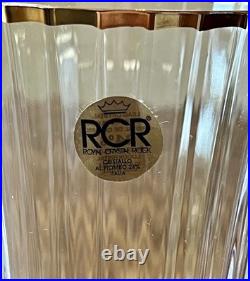 Iced Tea Glasses Aurea Gold By Royal Crystal Rock Set Of 6 Made In Italy