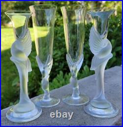 Igor Carl Faberge Crystal Kissing Doves Champagne Glasses & Candlesticks (48)