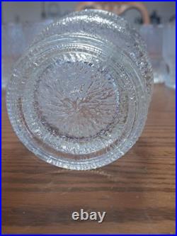 Indiana Glass Vintage 1960's Ice Tree Bark Footed Water Textured Rock Glasses 10