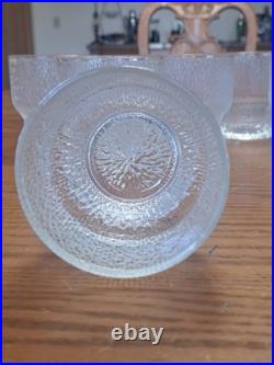 Indiana Glass Vintage 1960's Ice Tree Bark Footed Water Textured Rock Glasses 10