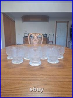 Indiana Glass Vintage 1960's Ice Tree Bark Footed Water Textured Rock Glasses 10