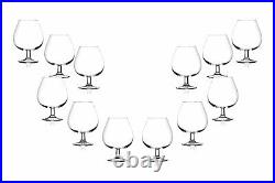 Invino Brandy Stemless Glasses Set 22.5 Oz, Crystal Clear Glassware Set of (12)