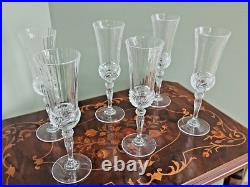 Italian Aurea Fluted Champagne Glasses Royal Crystal Rock Set Of 6 8.5 tall