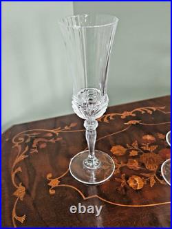 Italian Aurea Fluted Champagne Glasses Royal Crystal Rock Set Of 6 8.5 tall