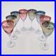 Italian Hand Blown Crystal Small Wine Glasses Pure Platinum Detail Set Of 8