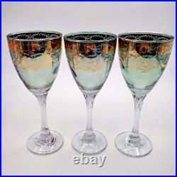 Italian Hand Blown Crystal Small Wine Glasses Pure Platinum Detail Set Of 8 Italian Hand Blown Crystal Small Wine Glasses Pure Platinum Detail Set Of 8