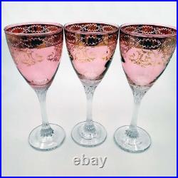 Italian Hand Blown Crystal Small Wine Glasses Pure Platinum Detail Set Of 8 Italian Hand Blown Crystal Small Wine Glasses Pure Platinum Detail Set Of 8