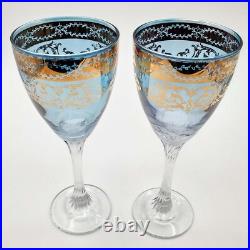 Italian Hand Blown Crystal Small Wine Glasses Pure Platinum Detail Set Of 8 Italian Hand Blown Crystal Small Wine Glasses Pure Platinum Detail Set Of 8